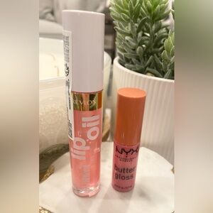 Revlon Super Lustrous Lip Oil color Candy Hearts & NYX Lip butter gloss mini NWT